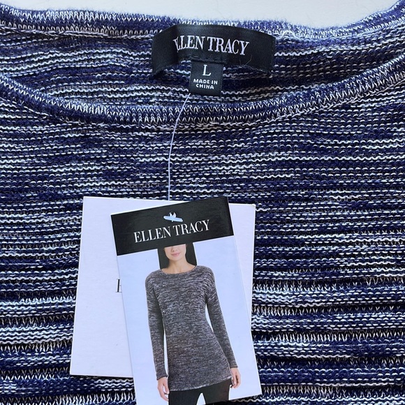 Ellen Tracy Blue Sweater Size L - Picture 4 of 5